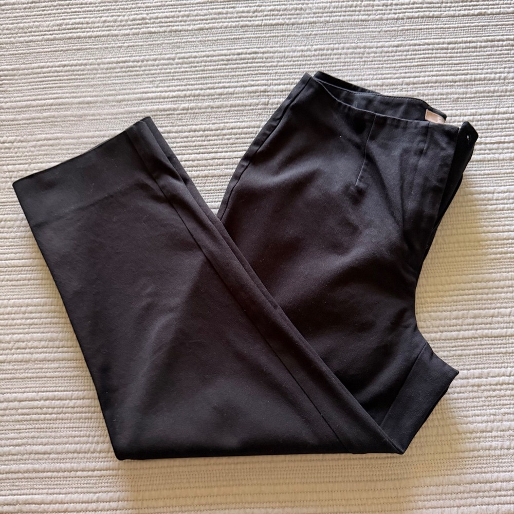 Chicos Black Crop Pants Womens Size 0.5 Small Straight Leg Flat Front Trousers - Picture 8 of 10